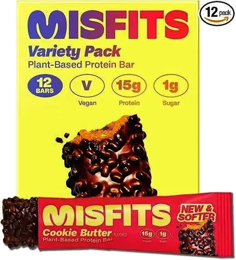 Misfits Plant‑Based Protein Bars Variety Pack