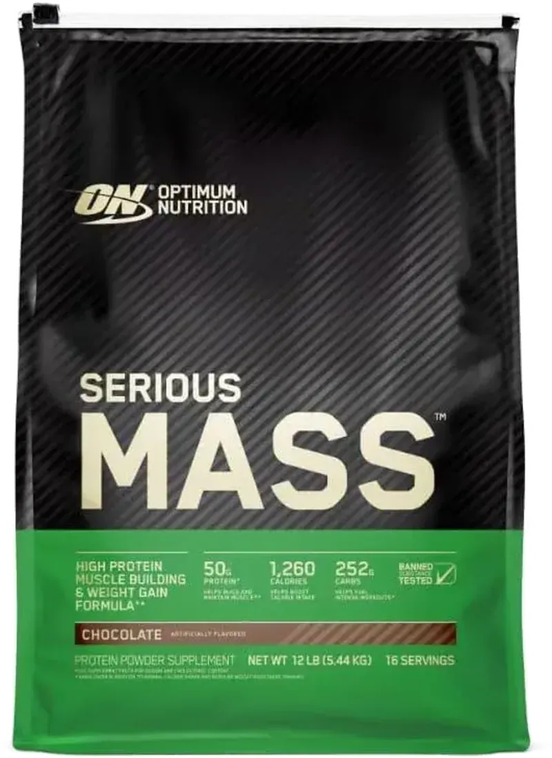 Optimum Nutrition Serious Mass, protein powder bag supplement product image