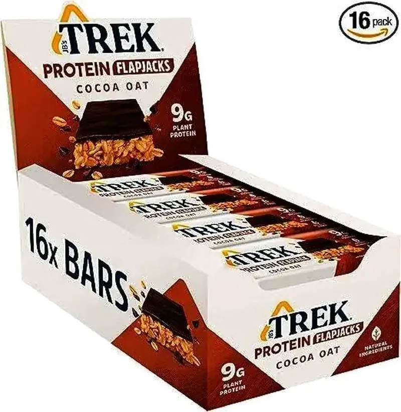 TREK Cocoa Oat Protein Flapjacks